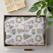 Preppy Roze & Groene Kerst Tissuepapier (Geschenk)