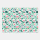 Preppy Roze & Groene Kerstboom Mok & Sweater Inpakpapier Vel (Voorkant 3)