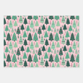 Preppy Roze & Groene Kerstboom Mok & Sweater Inpakpapier Vel (Voorkant)