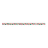 Preppy Roze & Groene Kerstmis Poinsettias Grosgrain Lint (Voorkant)