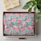 Preppy Roze & Groene Kerstmis Poinsettias Tissuepapier (Geschenk)