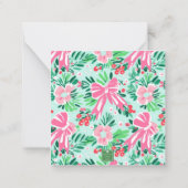 Preppy Roze & Groene Kerstmiskrans Behuizing Notitiekaartje (Achterkant)