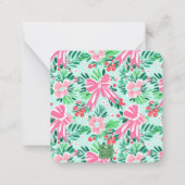 Preppy Roze & Groene Kerstmiskrans Behuizing Notitiekaartje (Achterkant)