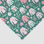 Preppy Roze & Groene Lelijke Kersttruien Tissuepapier (Detail)