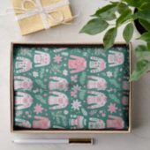 Preppy Roze & Groene Lelijke Kersttruien Tissuepapier (Geschenk)
