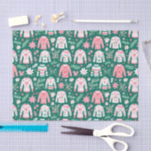 Preppy Roze & Groene Lelijke Kersttruien Tissuepapier (Craft)