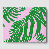 Preppy roze + groene palmboom bruiloft gastenboek (Achterkant)