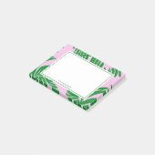Preppy roze groene palmboom post-it® notes (Schuin)