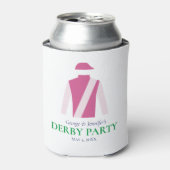 Preppy Roze Jockey Silks Derby Party Personalisere Blikjeskoeler (Blikje Voorkant)