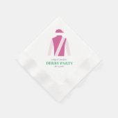 Preppy Roze Jockey Silks Derby Party Personalisere Servet (Hoek)