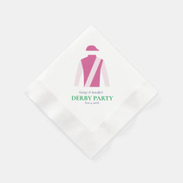Preppy Roze Jockey Silks Derby Party Personalisere Servet