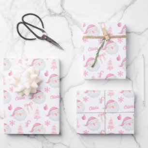 Preppy Roze Kerst inpakpapier
