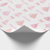 Preppy Roze Kerst inpakpapier (Hoek)