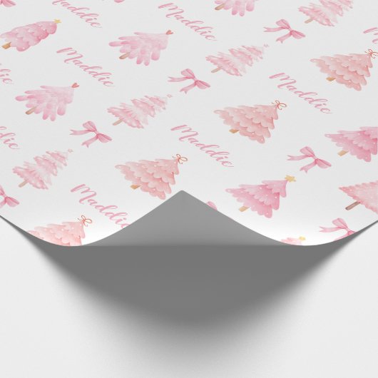 Preppy Roze Kerst inpakpapier (Hoek)