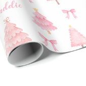 Preppy Roze Kerst inpakpapier (Rol Hoek)