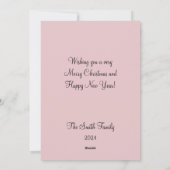 Preppy Roze Kerst Kaart (Achterkant)