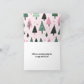 Preppy Roze Kerstboom Vakantiefoto Feestdagen Kaart (Binnen)
