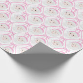 Preppy Roze Kerstman buigt Kerstmis grandmillennia Cadeaupapier (Hoek)