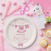 Preppy roze kleding op een lijn baby shower custom papieren bordje (Feest)