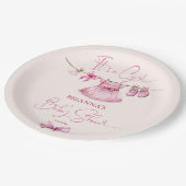 Preppy roze kleding op een lijn baby shower custom papieren bordje (Gekanteld)