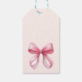 Preppy roze kleding op een lijn baby shower gunst cadeaulabel (Achterkant)