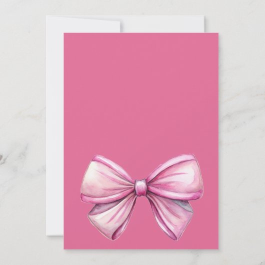 Preppy roze kleding op een lijn meisjes baby showe kaart (Achterkant)