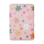 Preppy Roze Kleurrijke Bloemhart Y2K Patroon Badmat (Voorkant Verticaal)