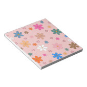 Preppy Roze Kleurrijke Bloemhart Y2K Patroon Notitieblok (Schuin)