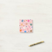 Preppy Roze Kleurrijke Bloemhart Y2K Patroon Post-it® Notes (Op bureau)