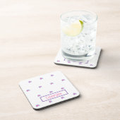 Preppy roze krab gepersonaliseerd bier onderzetter (Rechterzijde)