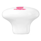 Preppy Roze Kreeft op Wit Keramische Knop (Zijkant)