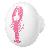 Preppy Roze Kreeft op Wit Keramische Knop (Rechts)