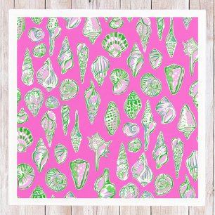 Preppy Roze Kustschelpen / Strandfeestje Servet