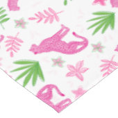 Preppy Roze Luipaard Bloem / Chic Dier Wit Tafelkleed (Gekanteld)