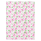 Preppy Roze Luipaard Bloem / Chic Dier Wit Tafelkleed (Voorkant)