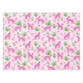 Preppy Roze Luipaard Bloem / Chic Roze Dier Tafelkleed (Voorkant (Horizontaal))