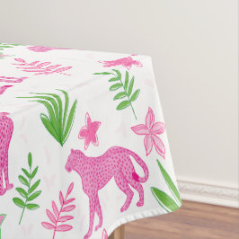Preppy Roze Luipaard Bloemstuk / Chic Botanische F Tafelkleed