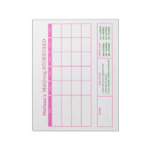 Preppy Roze Mahjong-scorekaart Aangepaste Tracker Notitieblok (Linkerzijde)