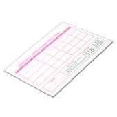 Preppy Roze Mahjong-scorekaart Aangepaste Tracker Notitieblok (Schuin)