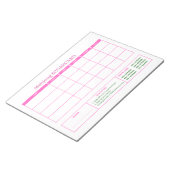 Preppy Roze Mahjong-scorekaart Tracker Notitieblok (Schuin)