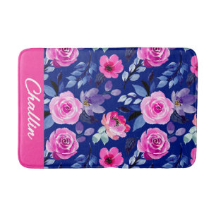 Preppy Roze Marine P alm Bloemstuk Persoonlijke Ba Badmat
