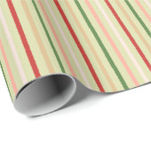 Preppy Roze Mint Groene Kerst Kleurrijke Strepen Cadeaupapier (Rol Hoek)