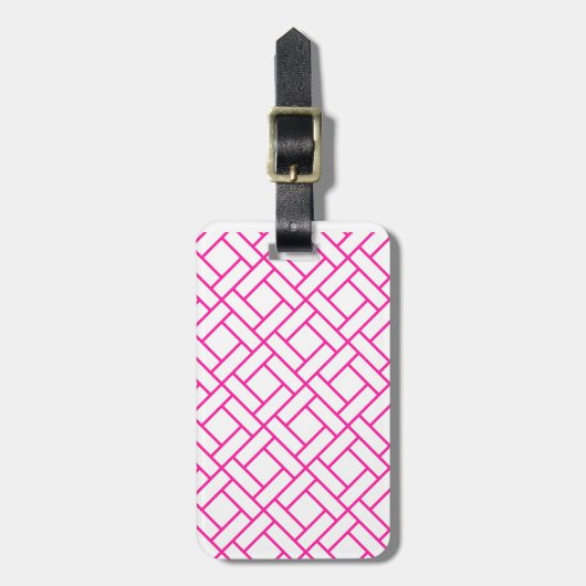 Preppy & Roze Monogram Bagagelabel (Voorkant verticaal)