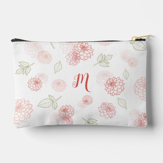 Preppy Roze Monogram Bloem Etui (Achterkant)