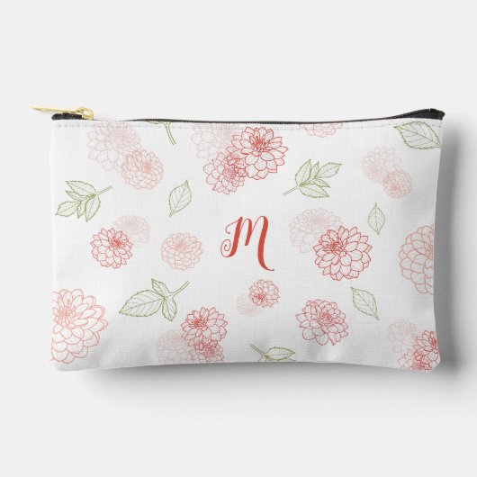 Preppy Roze Monogram Bloem Etui (Voorkant)