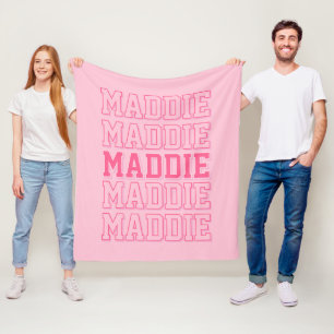 Preppy Roze Monogram Naam Deken