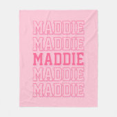 Preppy Roze Monogram Naam Deken (Voorkant)