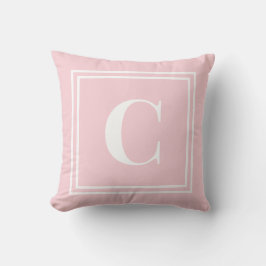 Preppy Roze Monogram Studentenhuis Kussen – Klassi