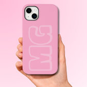 Preppy Roze Monogram Telefoon iPhone Hoesje