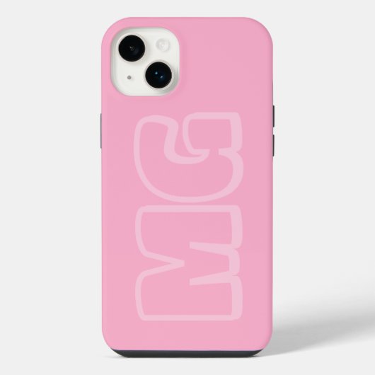 Preppy Roze Monogram Telefoon iPhone Hoesje (Achterkant)